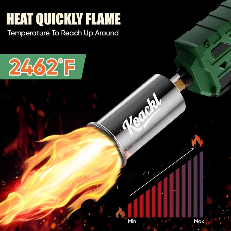 Koackl Propane Torch Gun | Adjustable Flame Thrower Gun | Gas Welding Kits Cooking Torch for BBQ, Searing Steak, Welding, Campfire & Charcoal (Propane Tank Not Included) - Image 4